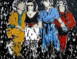 73 dziewczyny 146 x114 akryl pŁ. 2005