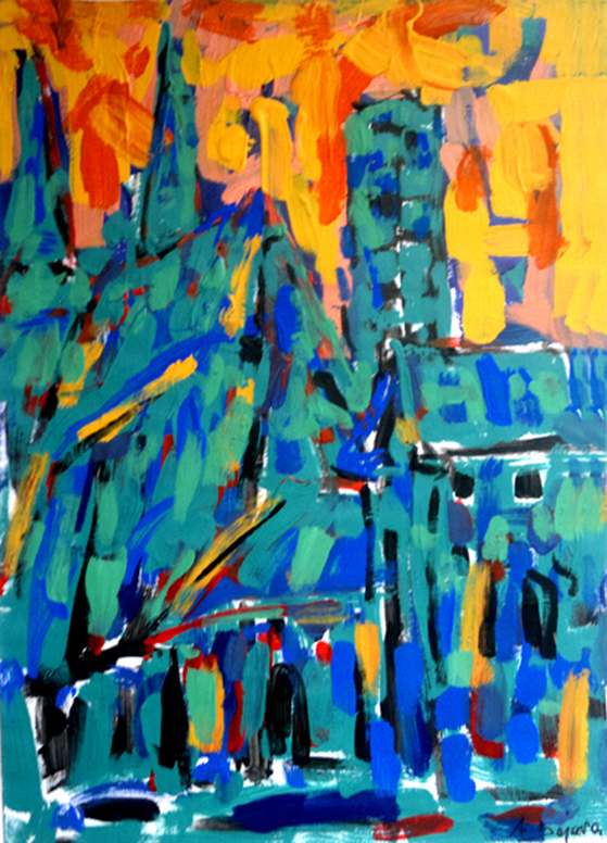 adam bojara frankfurt ''10'' 50x70 akryl karton 1996