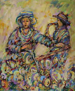 adam bojara''w ogrodzie'' 100x120 akryl pŁ.2020 — kopia